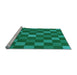 Sideview of Machine Washable Transitional Forest Green Rug, wshpat1133lblu