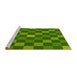 Sideview of Machine Washable Transitional Green Rug, wshpat1133yw