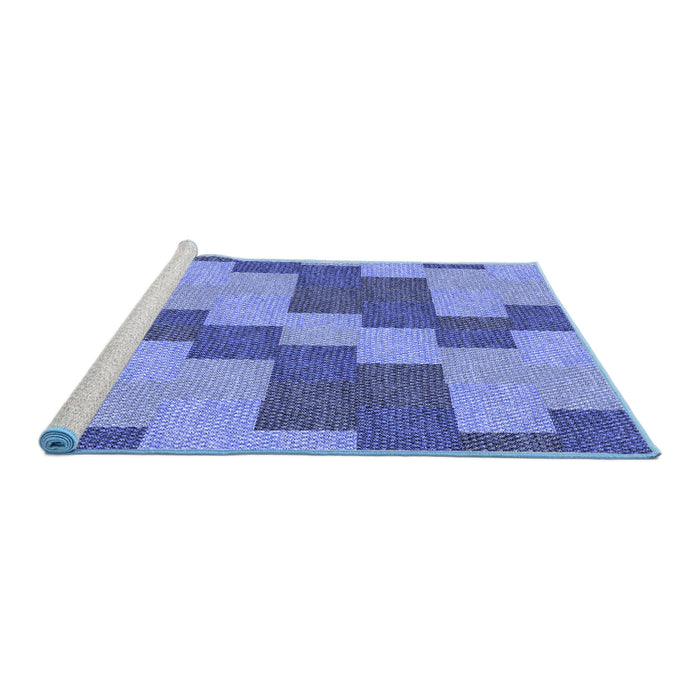 Sideview of Machine Washable Transitional Sky Blue Rug, wshpat1134blu