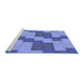 Sideview of Machine Washable Transitional Sky Blue Rug, wshpat1134blu