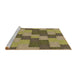 Sideview of Machine Washable Transitional Metallic Gold Rug, wshpat1134brn