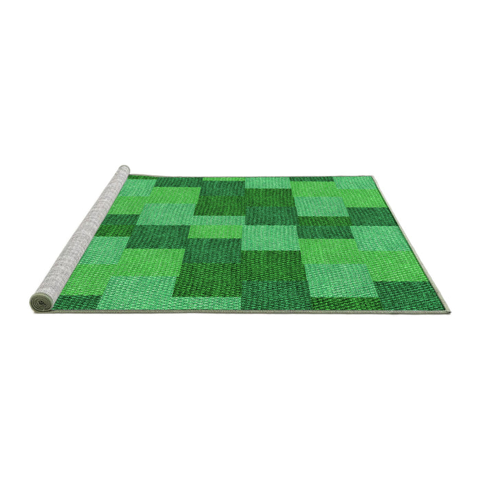 Sideview of Machine Washable Transitional Green Rug, wshpat1134grn