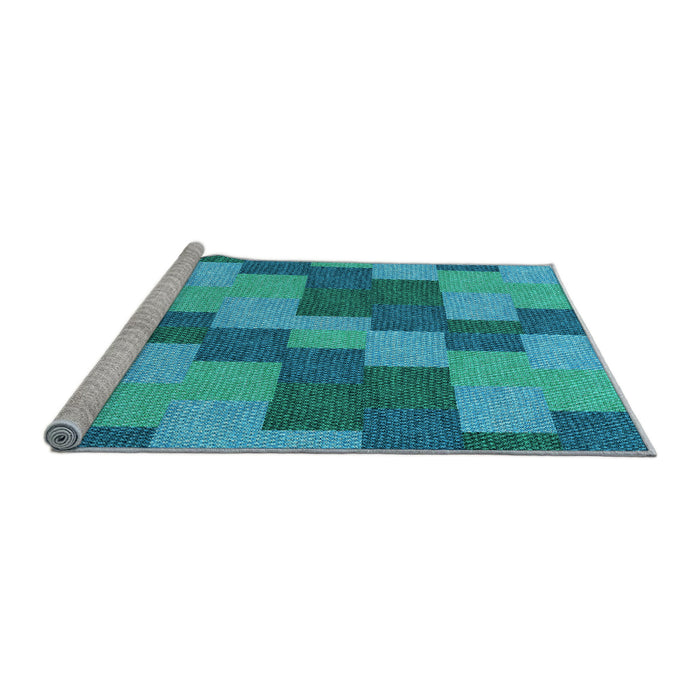 Sideview of Machine Washable Transitional Dark Cyan Green Rug, wshpat1134lblu