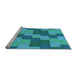 Sideview of Machine Washable Transitional Dark Cyan Green Rug, wshpat1134lblu