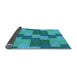 Thickness of Patterned Dark Cyan Green Rug, pat1134lblu