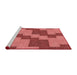 Sideview of Machine Washable Transitional Red Rug, wshpat1134rd