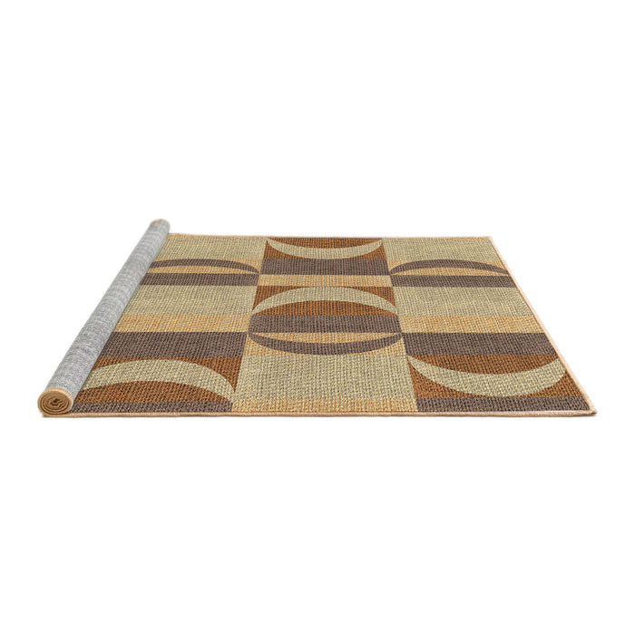 Sideview of Machine Washable Transitional Sienna Brown Rug, wshpat1135brn