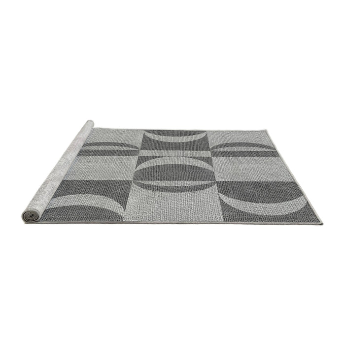 Sideview of Machine Washable Transitional Silver Gray Rug, wshpat1135gry