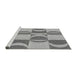 Sideview of Machine Washable Transitional Silver Gray Rug, wshpat1135gry