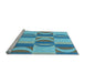 Sideview of Machine Washable Transitional Glacial Blue Ice Blue Rug, wshpat1135lblu