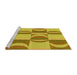 Sideview of Machine Washable Transitional Yellow Rug, wshpat1135yw