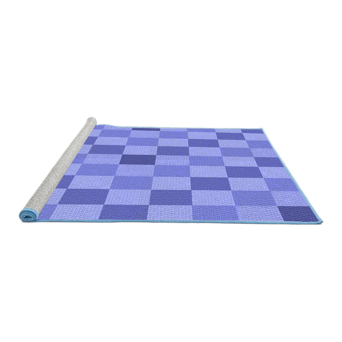Sideview of Machine Washable Transitional Denim Blue Rug, wshpat1136blu