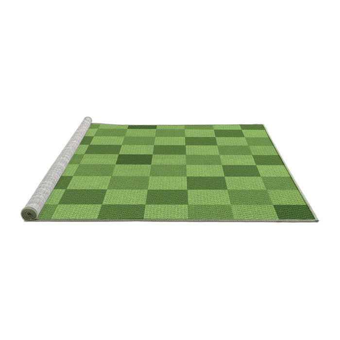 Sideview of Machine Washable Transitional Dark Lime Green Rug, wshpat1136grn