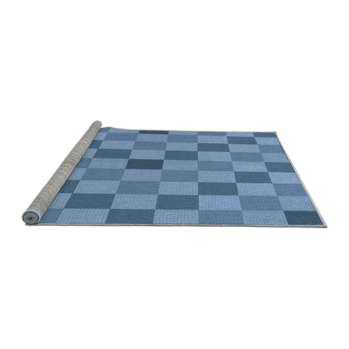 Sideview of Machine Washable Transitional Blue Rug, wshpat1136lblu