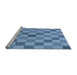Sideview of Machine Washable Transitional Blue Rug, wshpat1136lblu