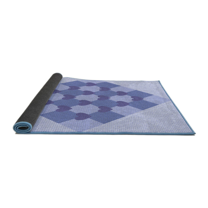 Thickness of Patterned Blue Rug, pat1137blu