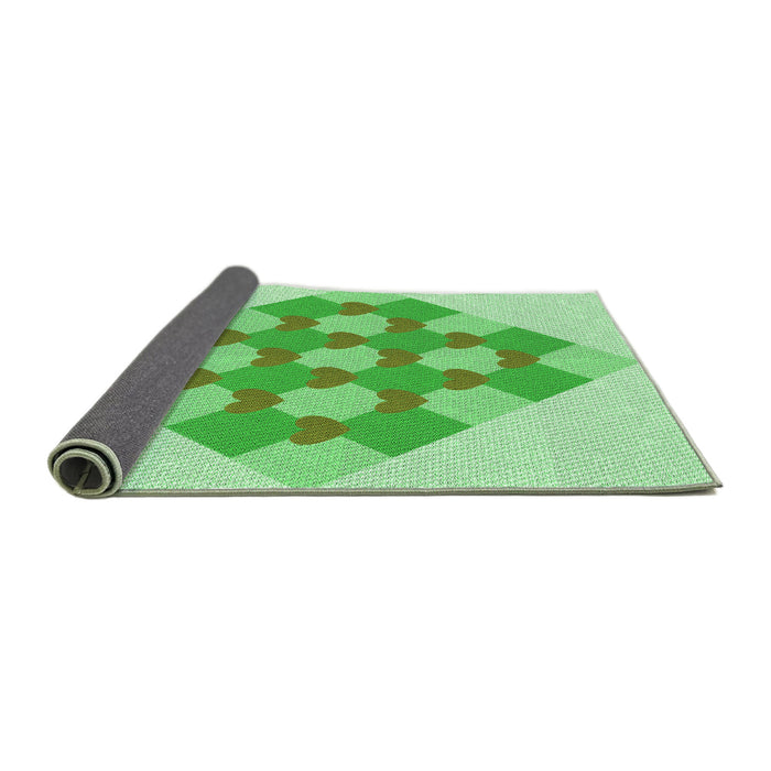 Thickness of Patterned Jade Green Rug, pat1137grn
