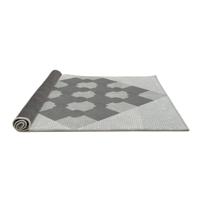 Thickness of Patterned Gunmetal Gray Rug, pat1137gry
