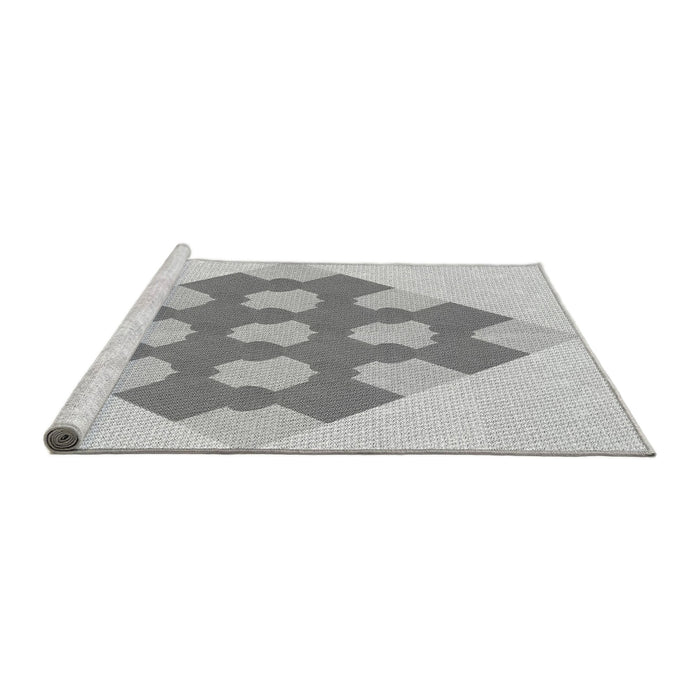 Sideview of Machine Washable Transitional Gunmetal Gray Rug, wshpat1137gry
