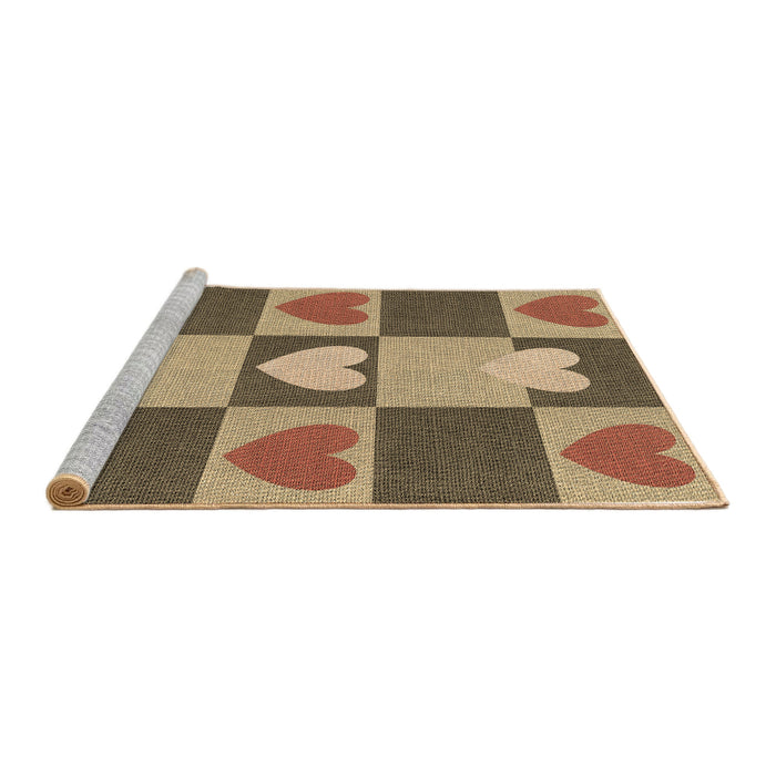 Sideview of Machine Washable Transitional Saddle Brown Rug, wshpat1138brn