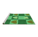 Sideview of Machine Washable Transitional Forest Green Rug, wshpat1138grn