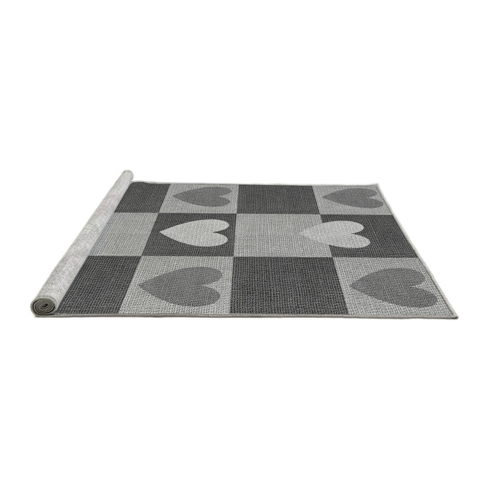 Sideview of Machine Washable Transitional Cloud Gray Rug, wshpat1138gry