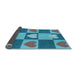 Thickness of Patterned Bright Turquoise Blue Rug, pat1138lblu