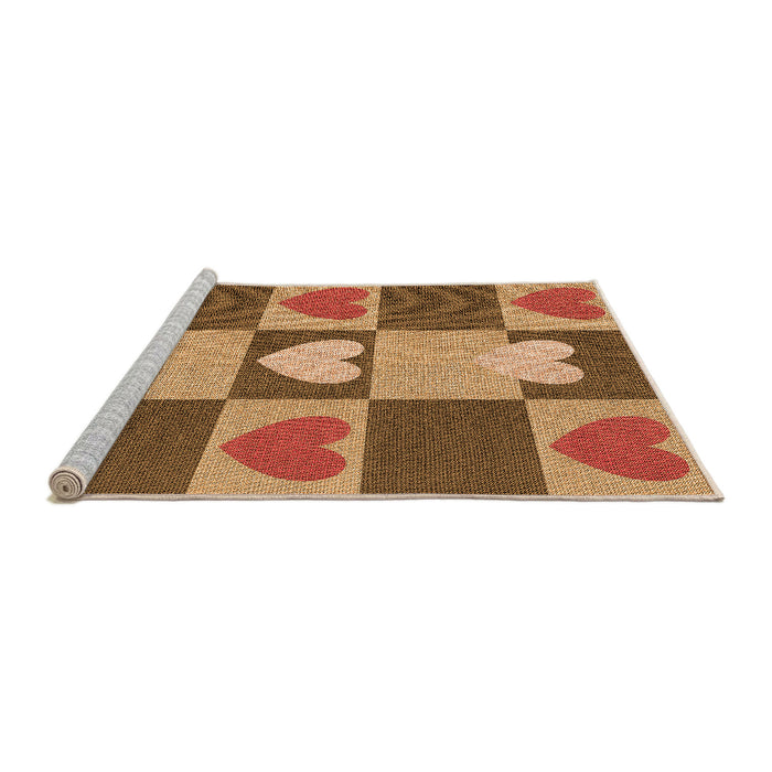 Sideview of Machine Washable Transitional Orange Rug, wshpat1138org