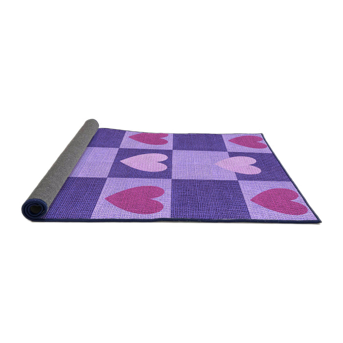 Thickness of Patterned Bright Lilac Purple Rug, pat1138pur