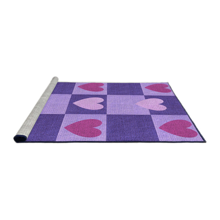 Sideview of Machine Washable Transitional Bright Lilac Purple Rug, wshpat1138pur