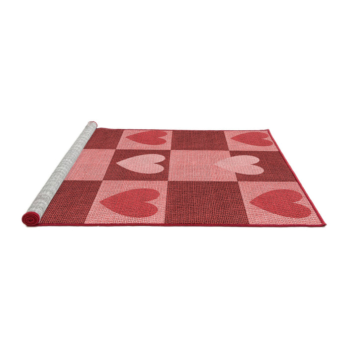 Sideview of Machine Washable Transitional Red Rug, wshpat1138rd