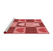 Sideview of Machine Washable Transitional Red Rug, wshpat1138rd