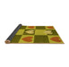 Thickness of Patterned Dark Bronze Brown Rug, pat1138yw