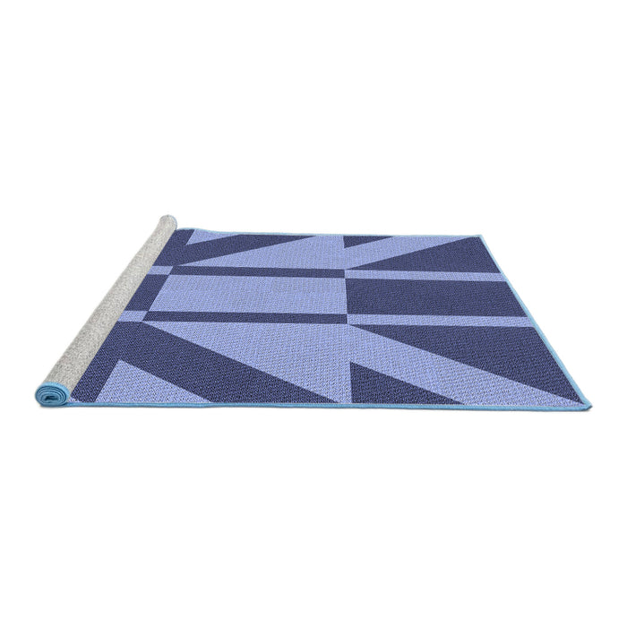 Sideview of Machine Washable Transitional Sky Blue Rug, wshpat1139blu