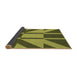 Thickness of Patterned Army Green Rug, pat1139brn