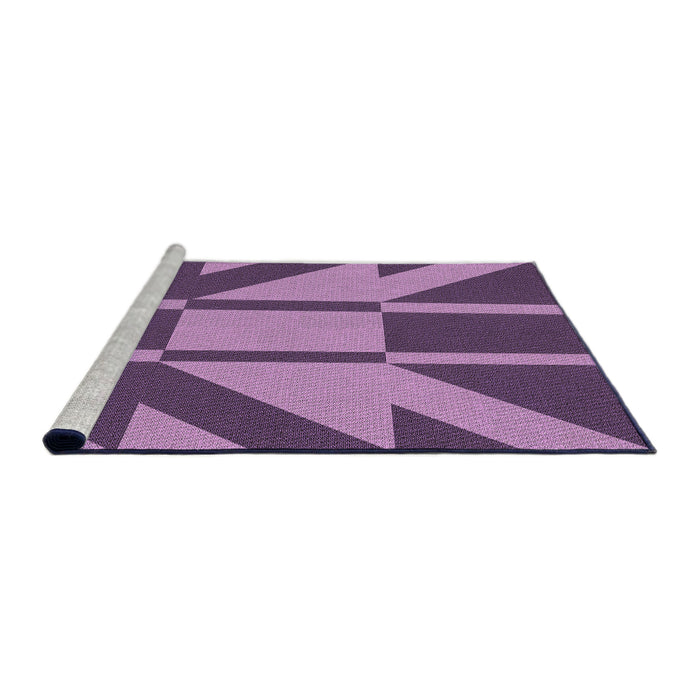 Sideview of Machine Washable Transitional Orchid Purple Rug, wshpat1139pur