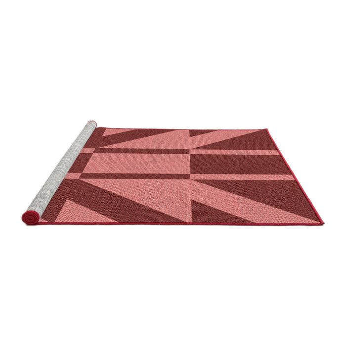 Sideview of Machine Washable Transitional Red Rug, wshpat1139rd