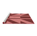 Sideview of Machine Washable Transitional Red Rug, wshpat1139rd