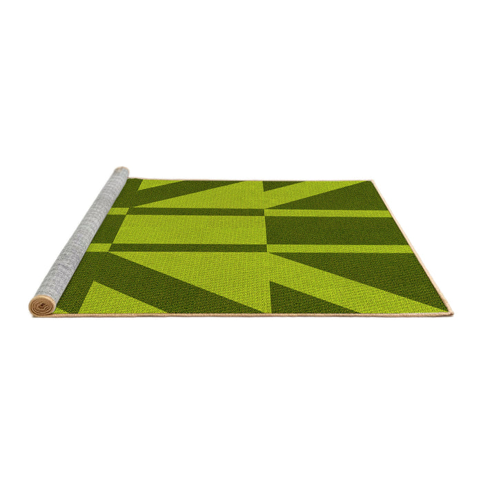 Sideview of Machine Washable Transitional Pistachio Green Rug, wshpat1139yw