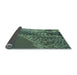 Thickness of Patterned Medium Forest Green Rug, pat114lblu