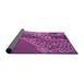 Thickness of Patterned Medium Violet Red Pink Rug, pat114pur