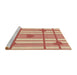 Sideview of Machine Washable Transitional Red Rug, wshpat1140brn