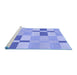 Sideview of Machine Washable Transitional Light Slate Blue Rug, wshpat1141blu