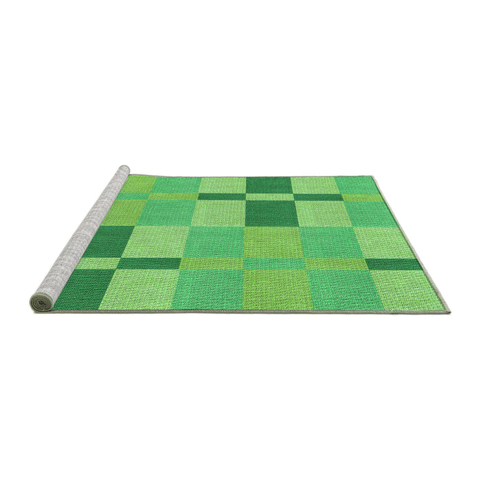 Sideview of Machine Washable Transitional Emerald Green Rug, wshpat1141grn