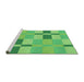 Sideview of Machine Washable Transitional Emerald Green Rug, wshpat1141grn