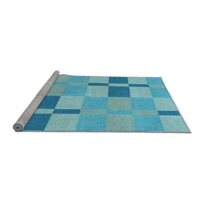 Sideview of Machine Washable Transitional Blue Rug, wshpat1141lblu