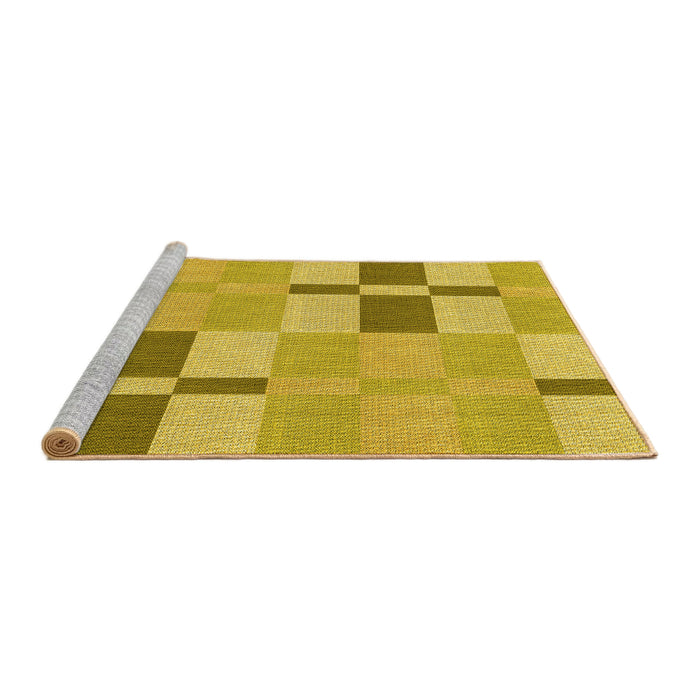 Sideview of Machine Washable Transitional Yellow Rug, wshpat1141yw