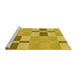 Sideview of Machine Washable Transitional Yellow Rug, wshpat1141yw