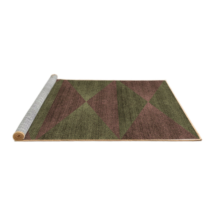 Sideview of Machine Washable Transitional Brown Rug, wshpat1142brn