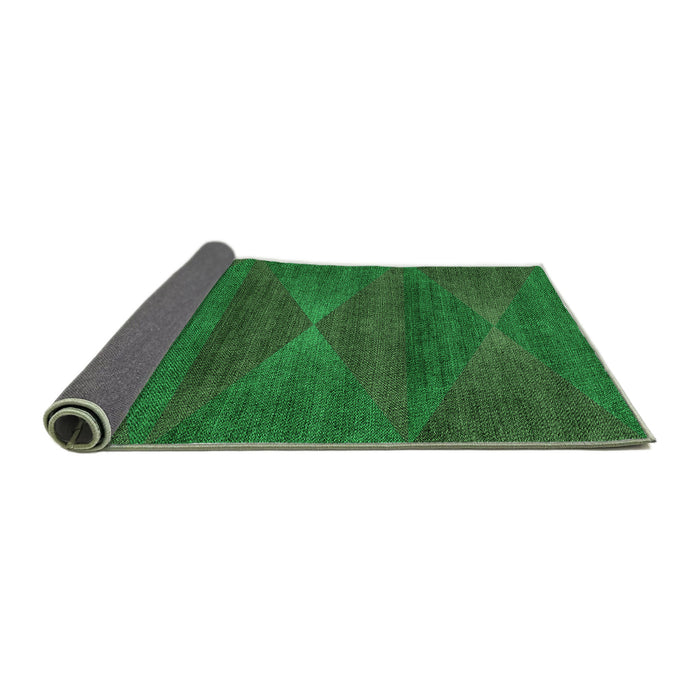 Thickness of Patterned Deep Emerald Green Rug, pat1142grn